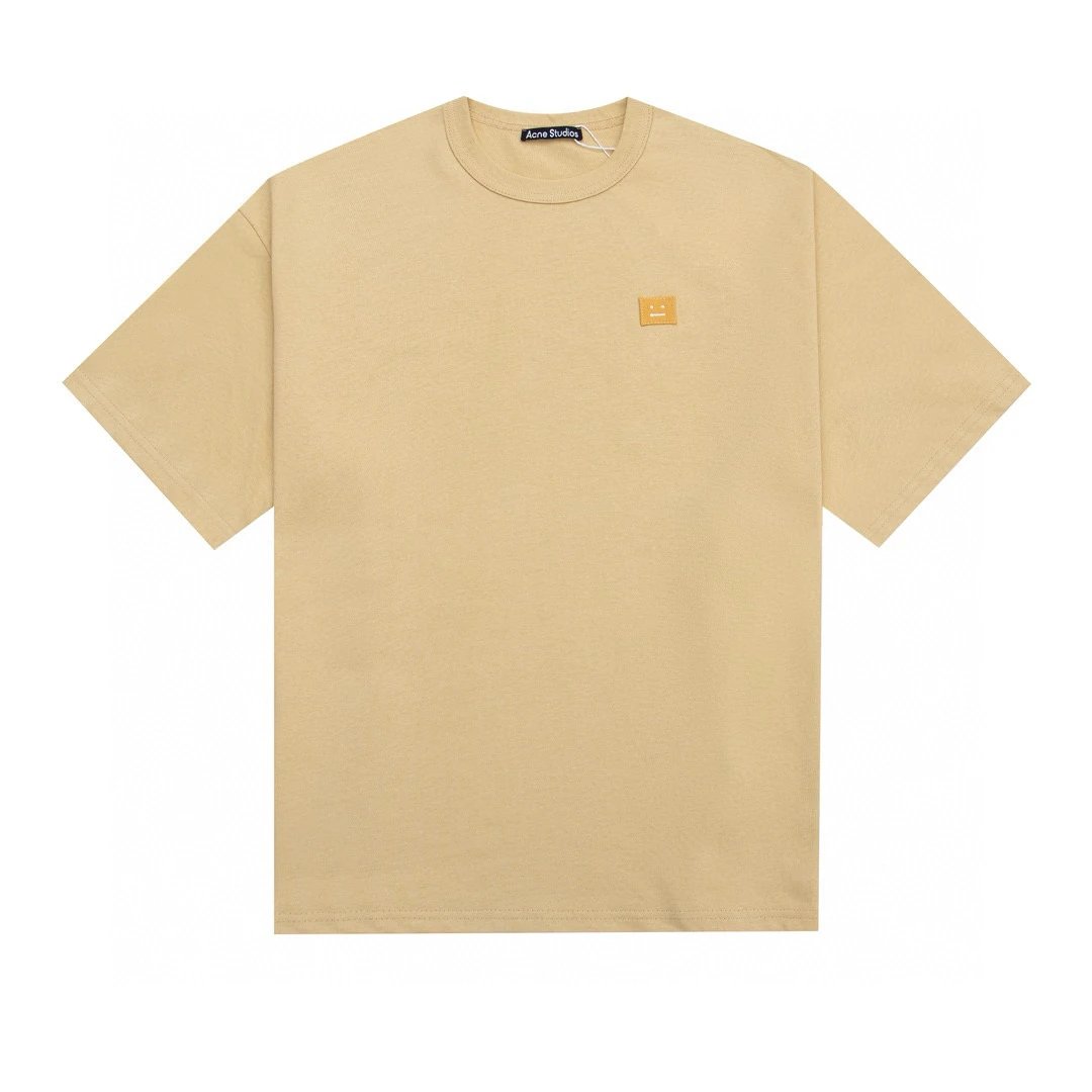 Acne Studios T-shirt Top Version Counter Same Style Cotton Short Sleeve T T-shirt Men's and Women's Loose Bottoming Shirt2024New Summer