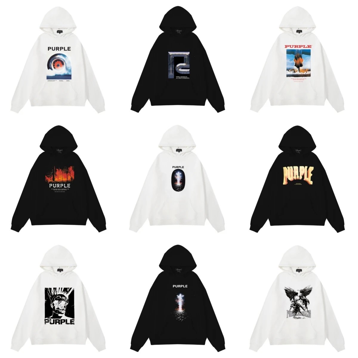 Purple Brand Hoodie Hooded Sweater Fashionablesweatshirt-SQ002