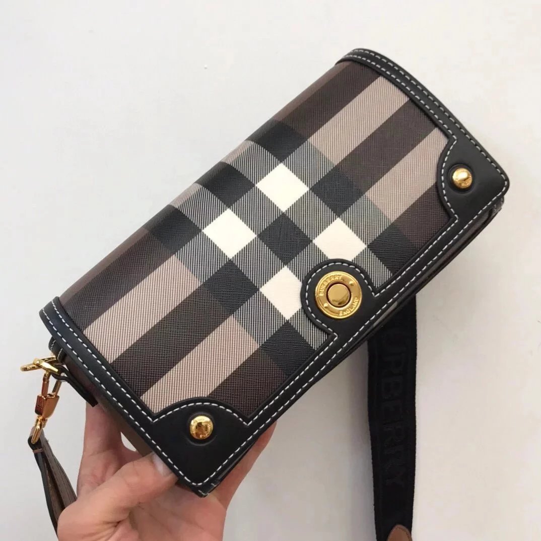 Burberry Women's Bag Top version 【Bo Baoli】Women's Bag Crossbody Bag Shoulder Bag Handbag Women's Bag Vintage Plaid Stitching Leather Note Messenger Bags Free Shipping Women's Bag