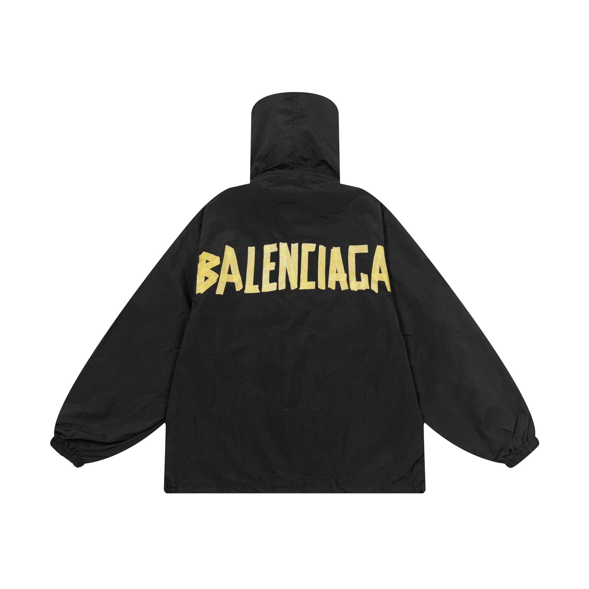 Balenciaga Jackets Vintage Tape Letters LOGO Hidden Hat Waterproof Jacket Coat Casual Loose Versatile Zipper Hoodie Sportswear os Unisex Cardigan with Various Styles24ss Autumn and Winter New Products