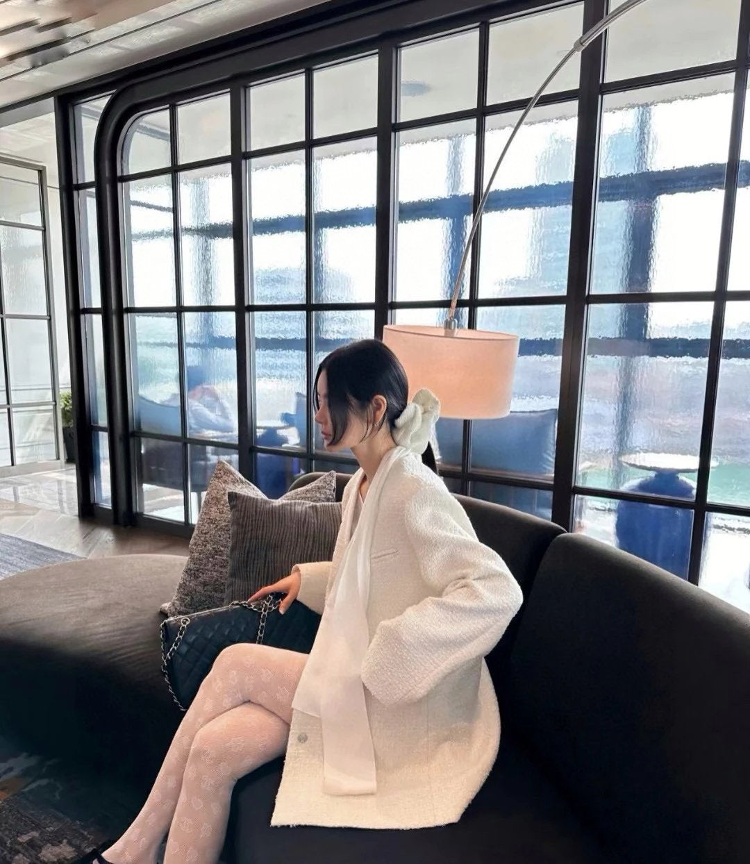 Chanel Sock【One box, one pair】Full-width Jacquard logo Trendy Breathable Fishnet Tights25ss New Cotton Socks Spring Summer Autumn Thin Business Sports Casual Versatile Deodorant Sweat-Absorbing