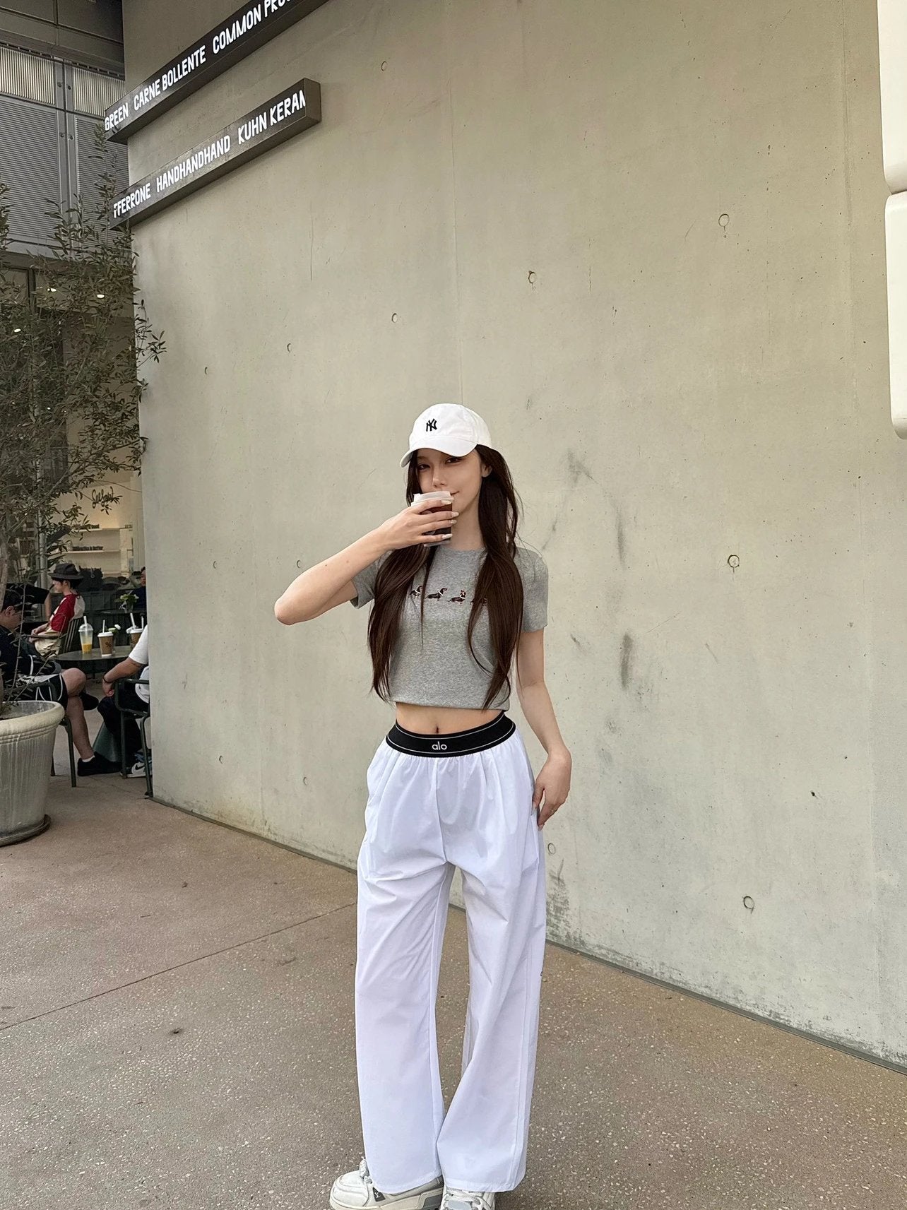 Alo Yoga Sweatpants Letter Embroidery logo Straight Wide-Leg Sweatpants for Women25ss Spring Summer New Versatile Plus Size Sports Casual Loose Fit Pants