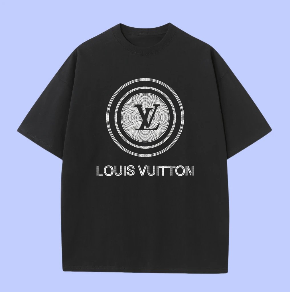 Louis Vuitton LV T-shirt Chest Brand Logo Print logo round Neck Short Sleeve25ss New Pure Cotton Unisex Style T T-shirt OS Loose Fit Base Shirt Half Sleeve T-Shirt Top Half Sleeve