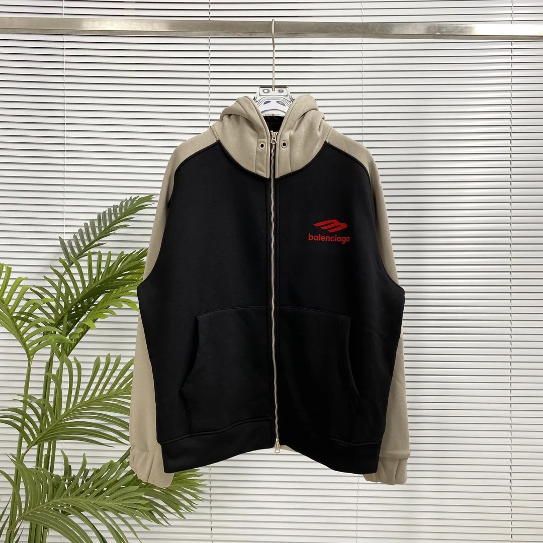 Balenciaga Hoodie Zipper Hoodie Unisex Winter Thickened Sports Casual Loose Fit Versatile Sweatshirt