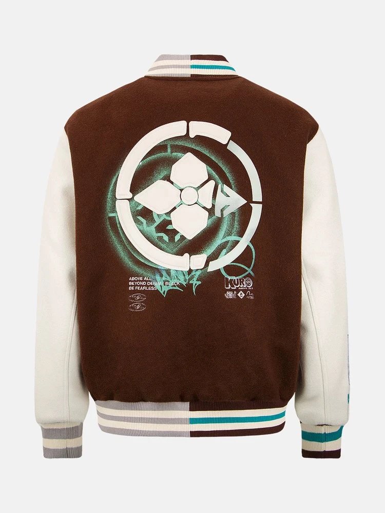 Evisu Jackets Top Version Fall Winter Men Flower Collage Casual Cool Handsome Baseball Uniform Pilot Jacket Thickened Coat for Men