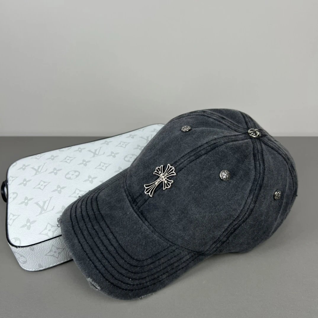 Chrome Hearts Hat logo Baseball Cap Sun Protection Visor Cap Large Head Circumference Versatile Sports Hat Slimming Face Curved Brim Unisex Couple Style