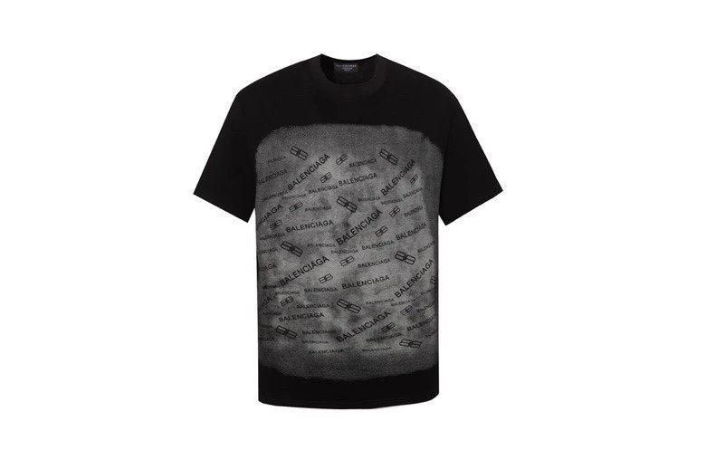 Balenciaga T-shirt Gradient Letters logo Printed Crew Neck Short Sleeve Pure Cotton T Unisex T-Shirt OS Loose Fit Base Shirt Summer New Casual Simple T-Shirt