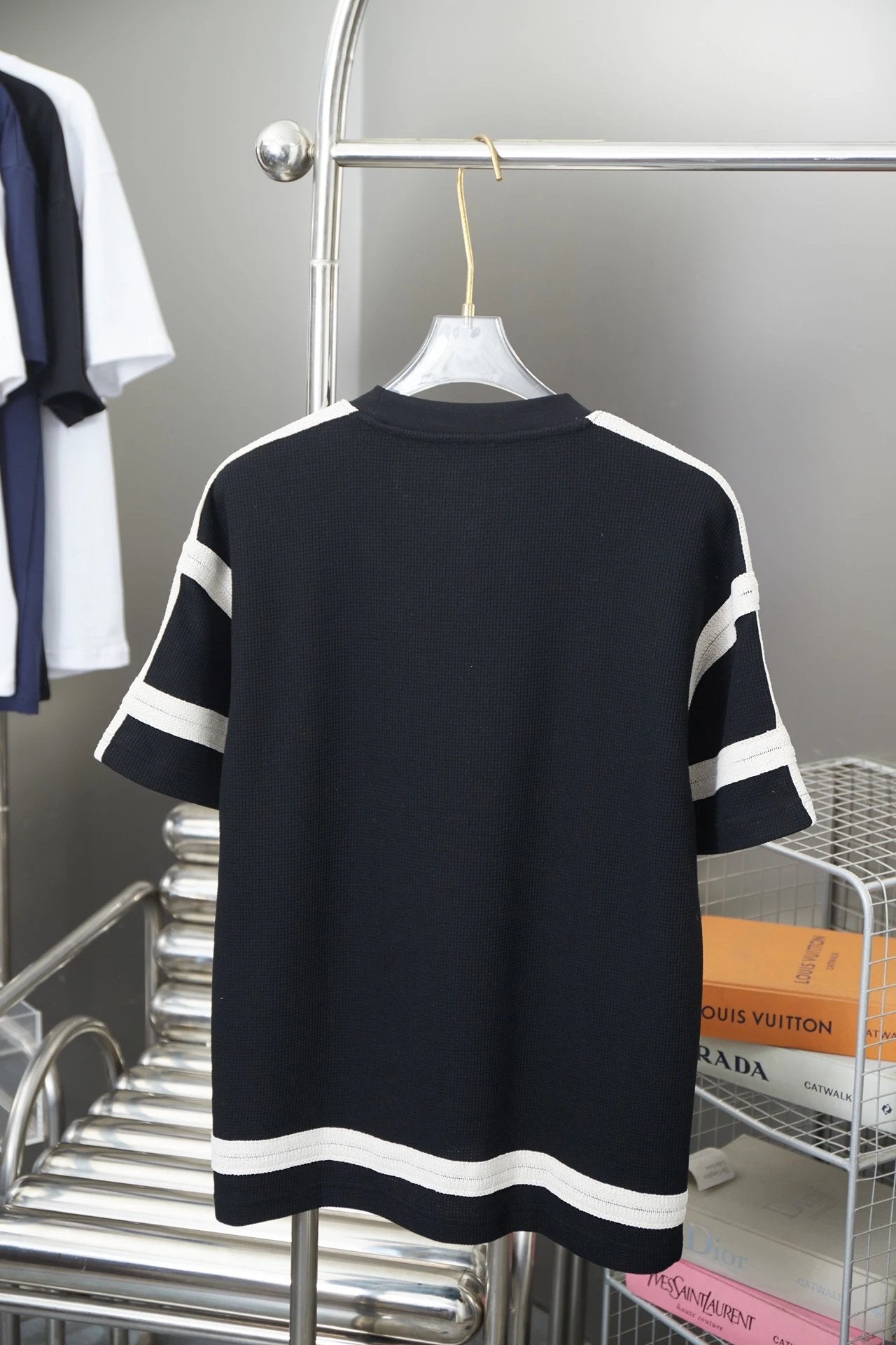 LOEWE T-shirt Classic Webbing Color Block Crew Neck Short Sleeve Pure Cotton Unisex T T-shirt OS Loose Fit Base Shirt Summer New Casual Simple T-Shirt