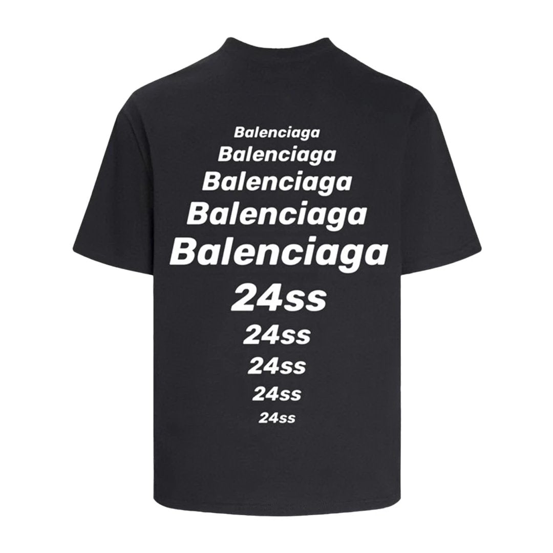 Balenciaga T-shirt Front and Back Letter and Number Print logo round Neck Short Sleeve25ss New Pure Cotton Unisex Style T T-shirt OS Loose Fit Base Shirt Top Half Sleeve T-Shirt