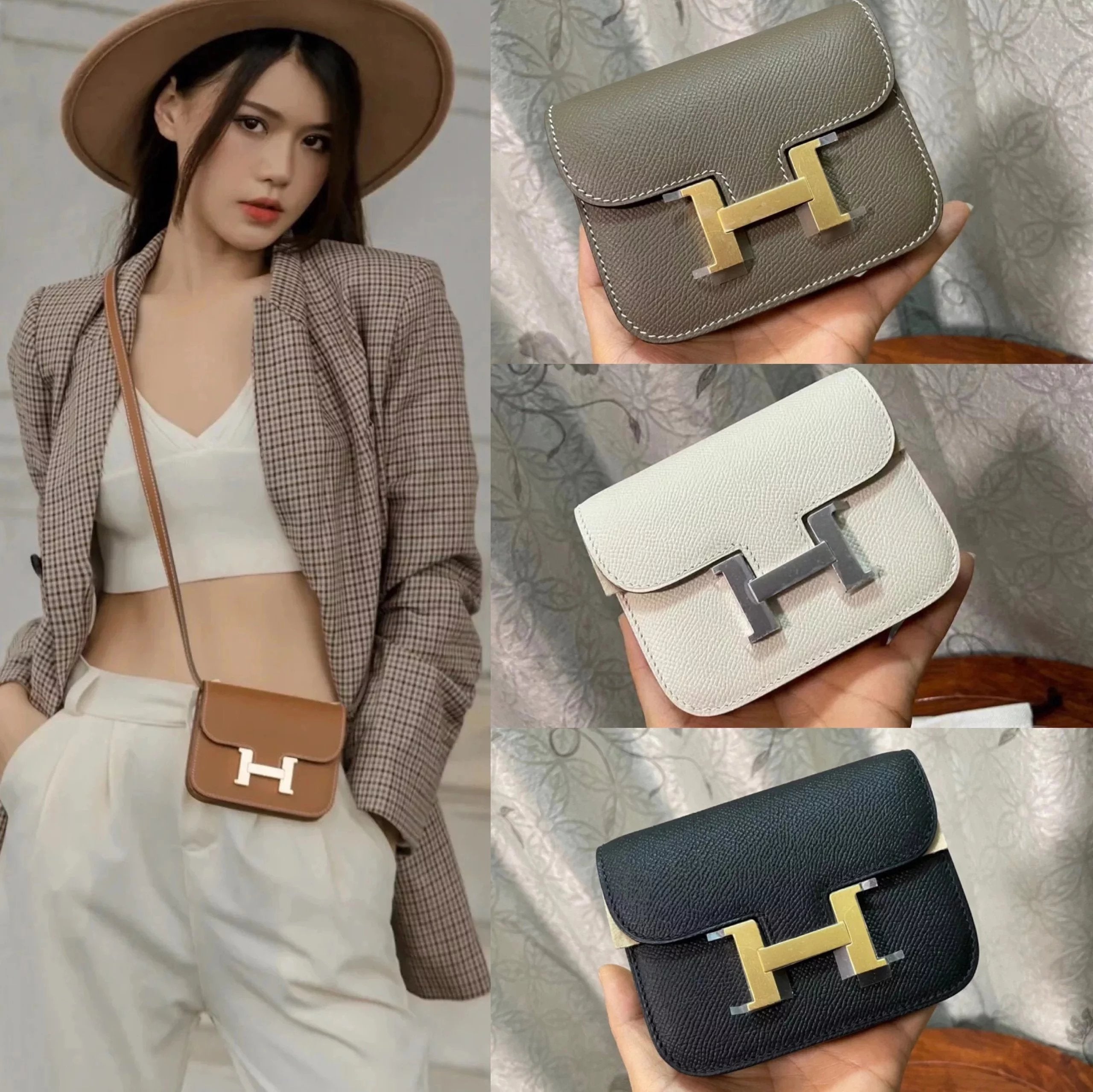 Hermes women's bag Top version Exclusive Gao Ding H Jiaaima Waist Bag Chest and Waist Bag Pig Nose Stewardess Bag ConstanceSlimmini Waist Bag Mini Kangkang Waist Bag Kangkang Wallet Women's Unisex