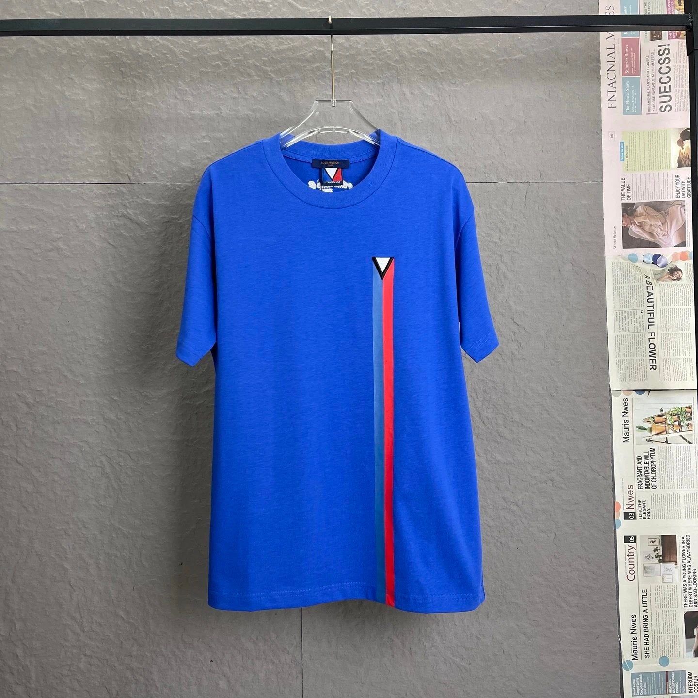 Louis Vuitton LV T-shirt Chest America's Cup Color Block Striped Embroidery logo round Neck Short Sleeve25ss New Pure Cotton Unisex Style T Casual T-Shirt Base Layer Shirt OS Loose Fit Half Sleeve Top Plus Size