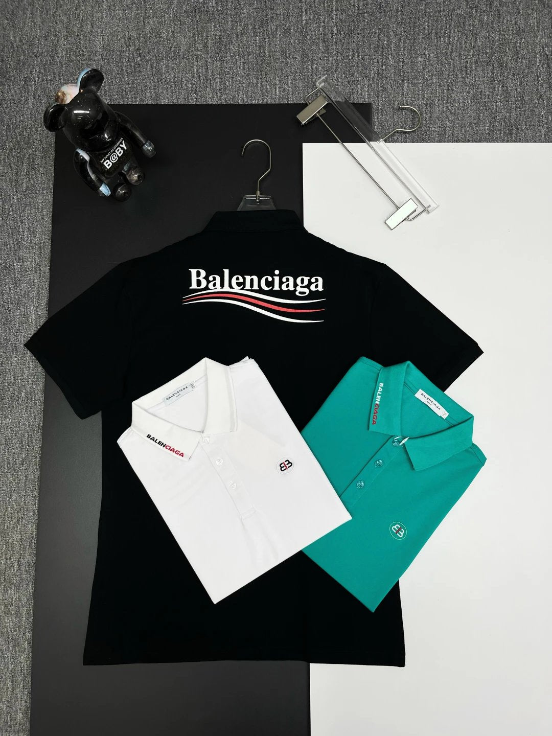 Balenciaga T-shirt Backside Cola Lettering logo Printing POLO Shirt Lapel Short Sleeve25ss New Unisex Summer Loose Short Sleeve T Business Commuter Short Sleeve Shirt Plus Size T-Shirt