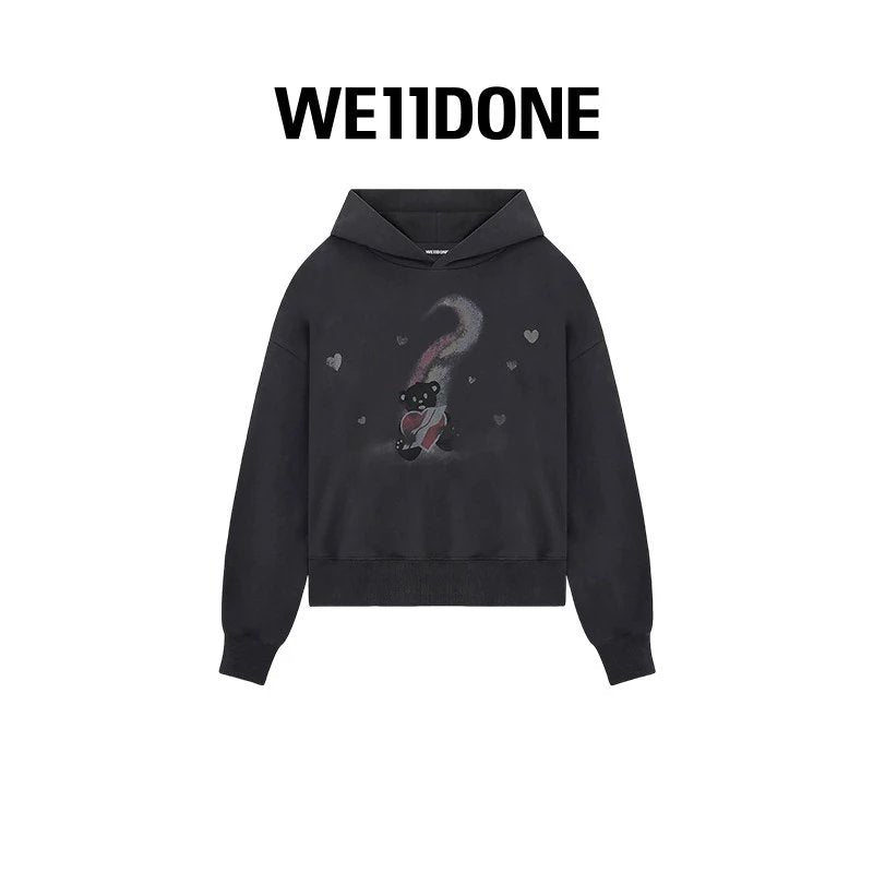 We11done Hoodie Top Version Neutral Men's and Women's Classic Teddy Bear Printed Hoodie