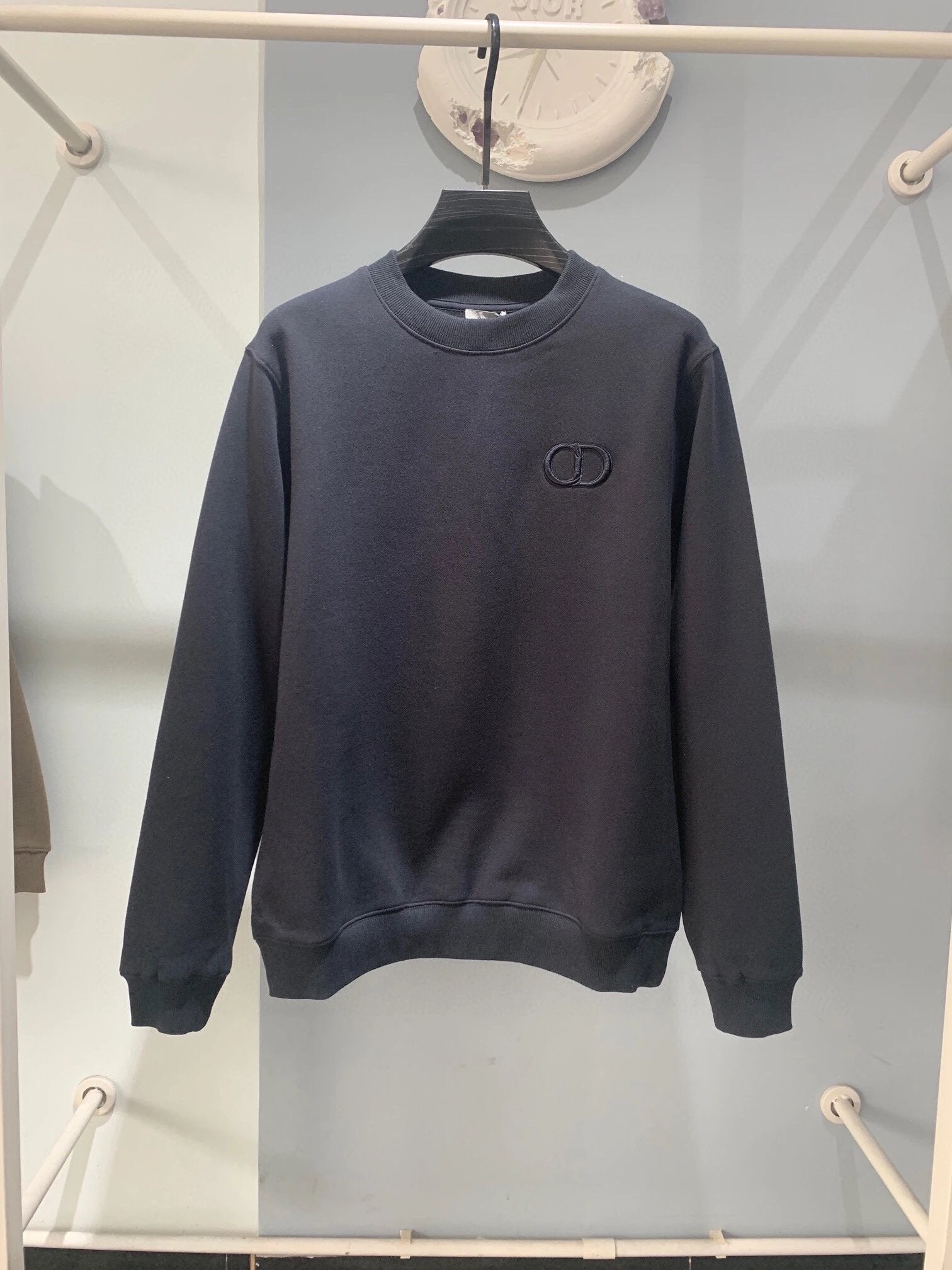 Dior Hoodie Embroidery logo Round Neck Sweatshirt Long Sleeve Base Shirt Jacket Top Fashion Unisex Sports Casual Loose Fit Versatile Autumn Winter New Arrival