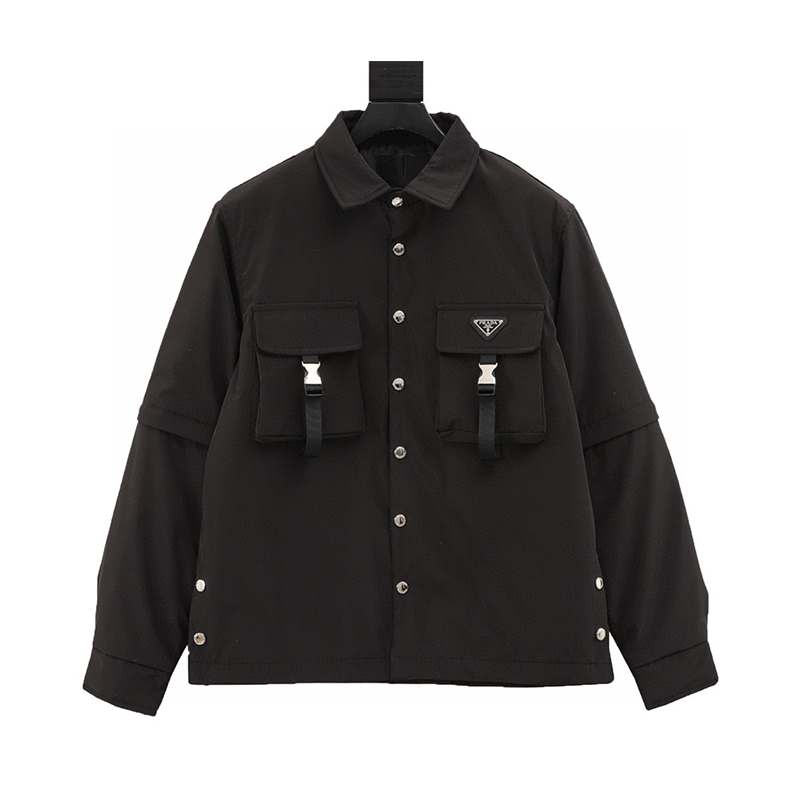 PRADA Jackets Bermuda Nylon Workwear Cotton Coat Coat for Men and Women