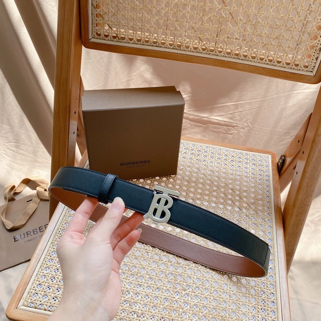 Burberry Belt Top version Original Order2.03.0Belt Women's Universal Smooth Buckle Double-Sided Belt bt Plaid Belt Women's tb Imported Cowhide Pure Original Leather Double-Sided Top Layer Leather b Home Ribbon Skirt Double g Belt g Jiakuqi