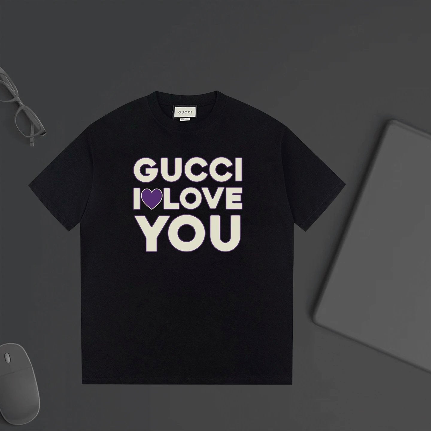 Gucci T-shirt Chest Letter Confession Print logo round Neck Short Sleeve25ss New pure cotton T Unisex T-Shirt OS Drop Shoulder Loose Fit Base Shirt Top T-Shirt Short Sleeve