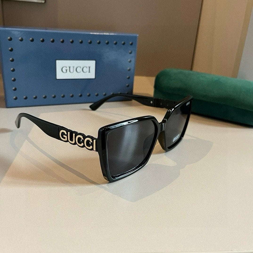 Gucci Sunglasses Letter Gold Label Temple Sunglasses Slimming Non-Prescription Driving Beach Fishing Unisex Couple Style UV Protection25ss New Sports Casual Versatile