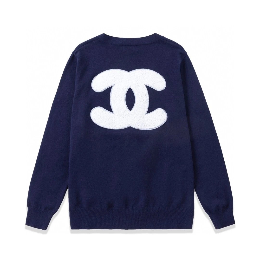 Chanel Sweater Classic Wild Never Outdated Series Excellent Early Autumn Front and Rear Towel Embroidery logo