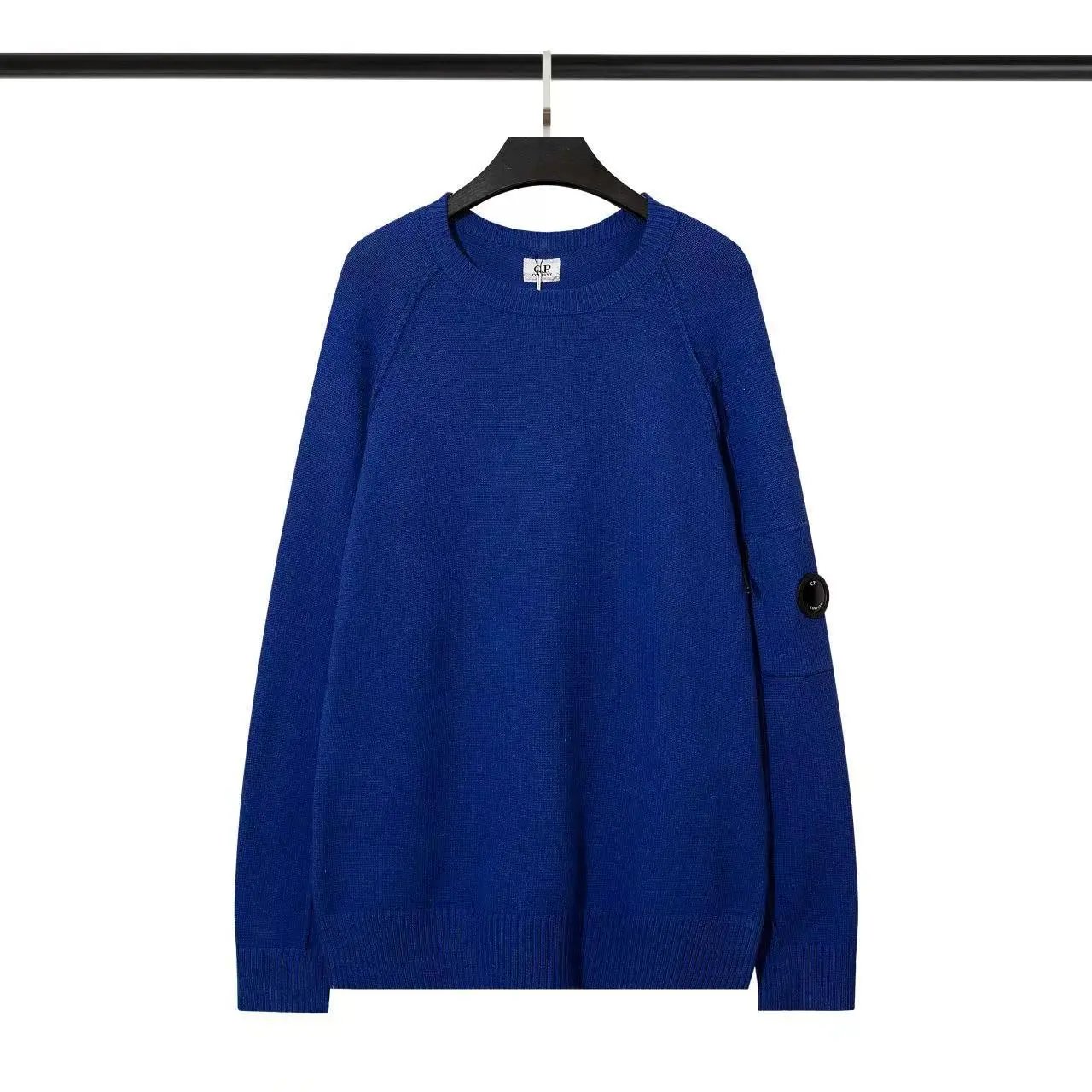 CP Company Sweater Autumn and Winter European and American New Micro Optical Lens Men's and Women's Same Leisure Pullover round Neck Knitted Sweater All-Matching