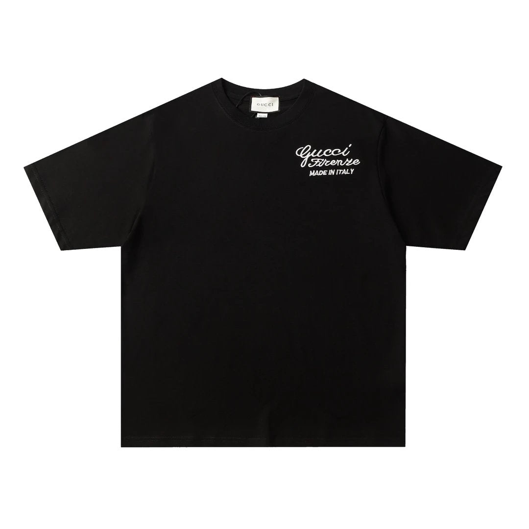 Gucci T-shirt Front and back letter embroidery LOGO round Neck Short Sleeve25ss New Pure Cotton Unisex Style T T-shirt OS Loose Fit Base Shirt Half Sleeve T-Shirt Top Half Sleeve