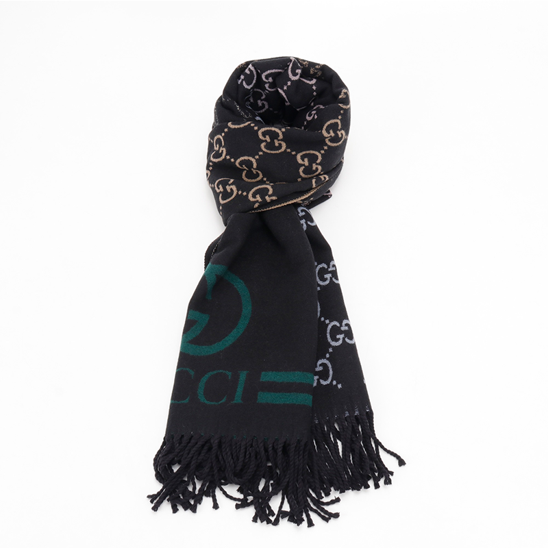 Gucci Scarf Double-Sided Jacquard Cashmere Wool Long Scarf Same Style for Men and Women