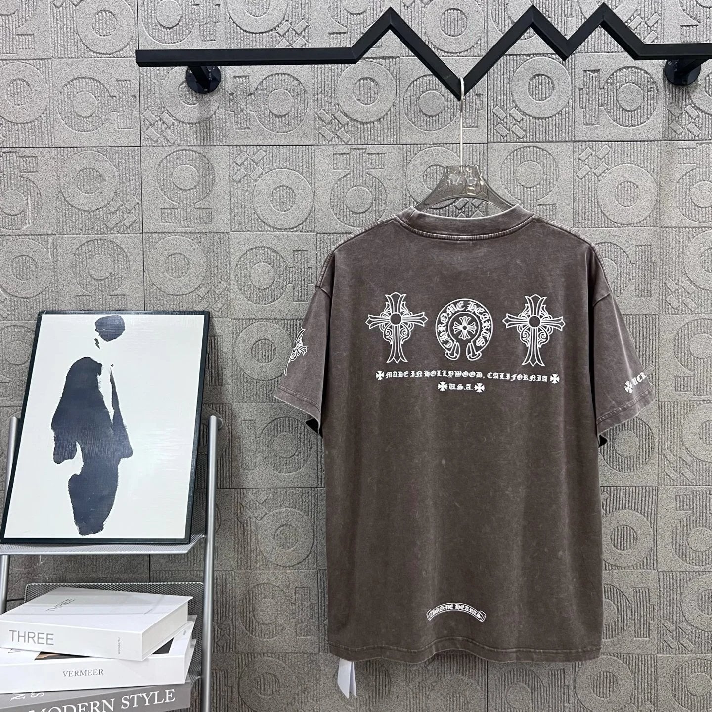 Chrome Hearts T-shirt Front and back Sanskrit letter print logo round Neck Short Sleeve25ss New pure cotton T Unisex T-Shirt OS Drop Shoulder Loose Fit Base Shirt Top T-Shirt Short Sleeve
