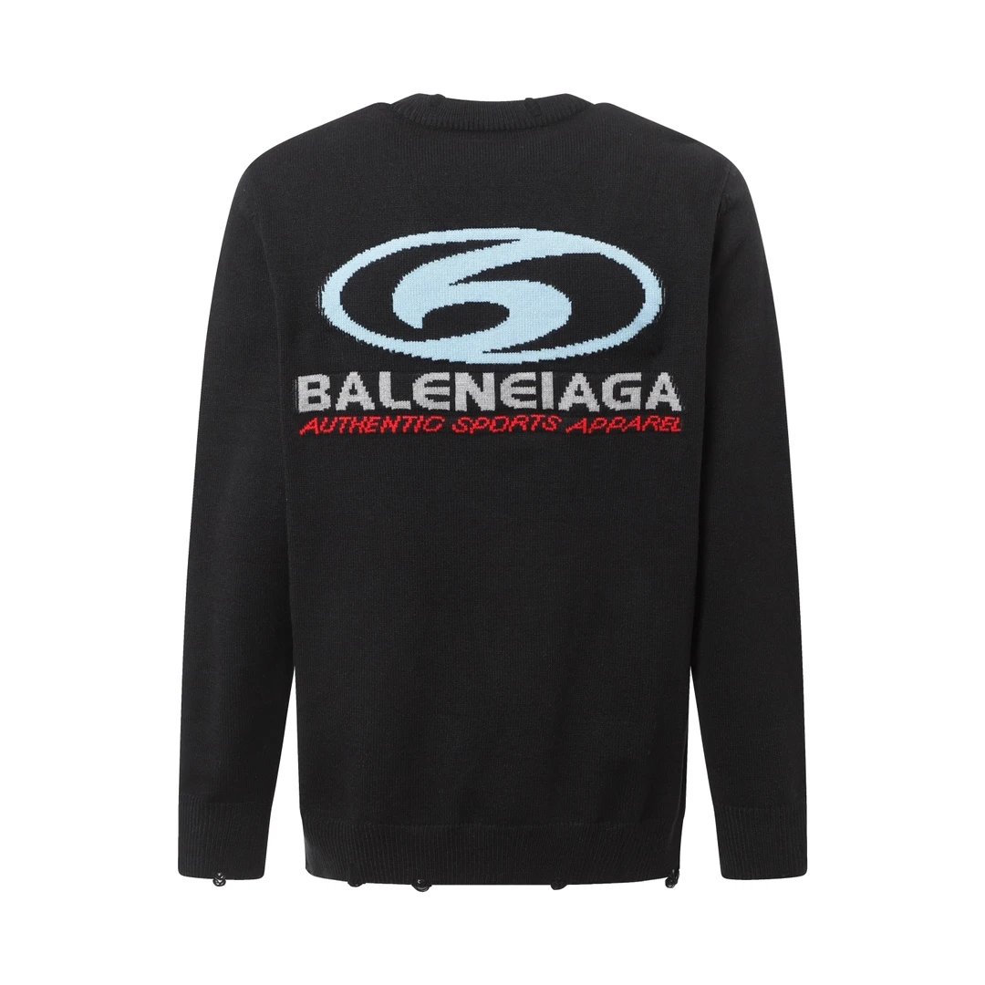 Balenciaga Sweater New model before and after logo Surf Knit Crew Neck Sweater Long Sleeve Thickened Lazy Style OS Loose Fit Unisex Knit Top Jacket Versatile Casual Wearable Inside and Outside