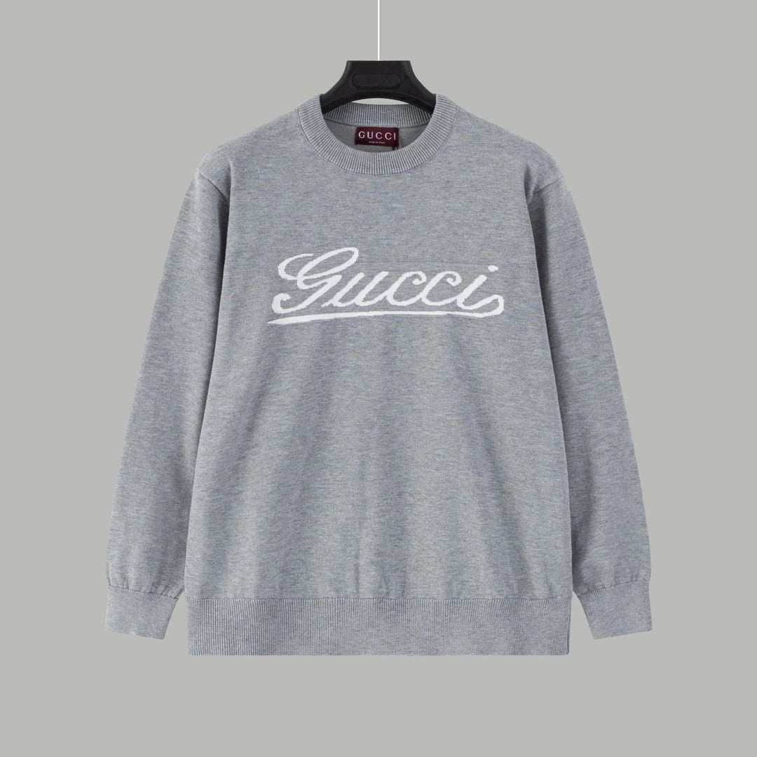Gucci Sweater Signature Letter Crew Neck Sweater Long Sleeve Pullover Thickened Lazy Style OS Loose Fit Unisex Knit Top Jacket Versatile Casual Wearable Inside and Outside