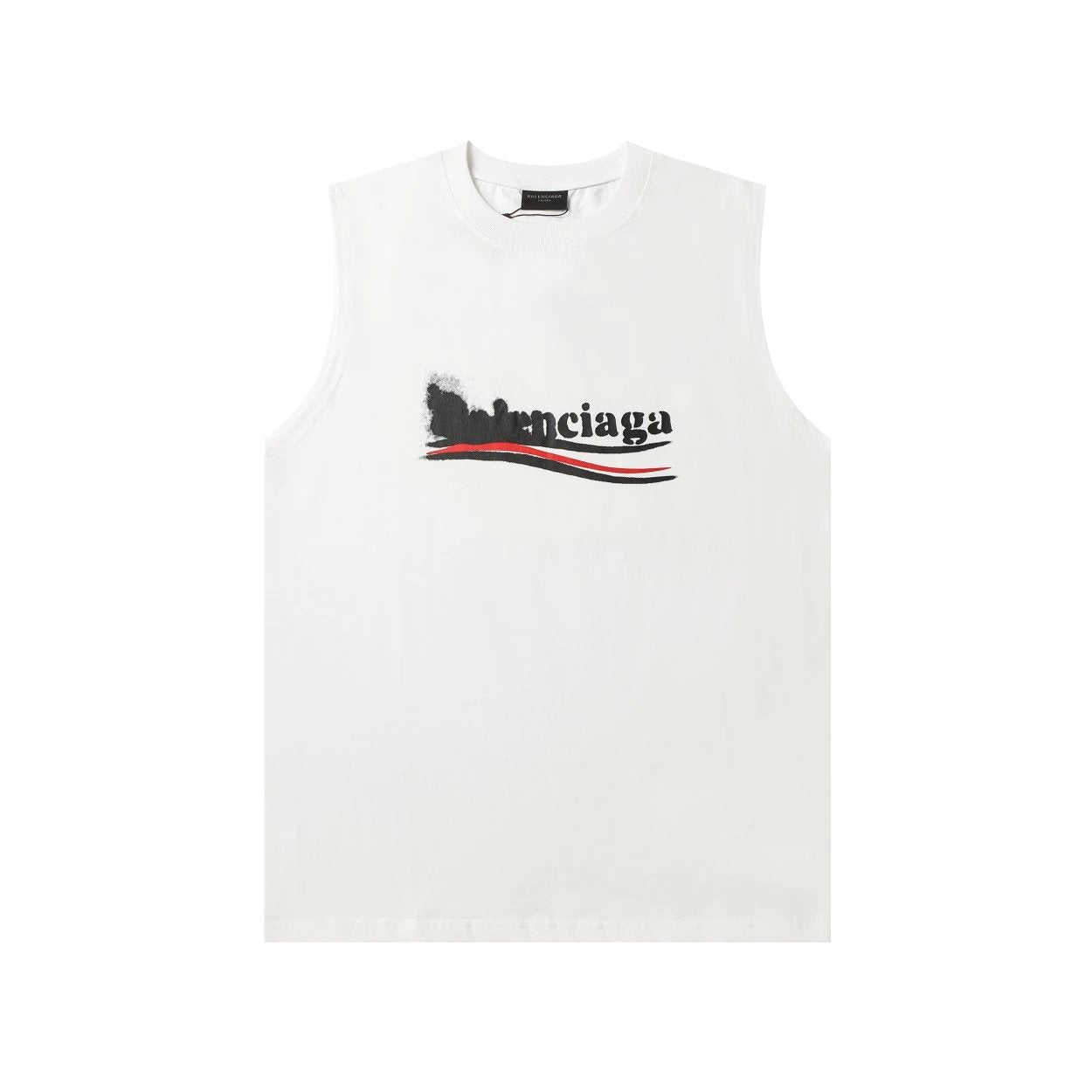 Balenciaga T-shirt Chest Letter Cola Pattern Print logo Sleeveless Short Sleeve Sleeveless Vest25ss New pure cotton T T-shirt OS Loose Style Men's and Women's Same Bottoming Shirt Top Half-Sleeve T-shirt