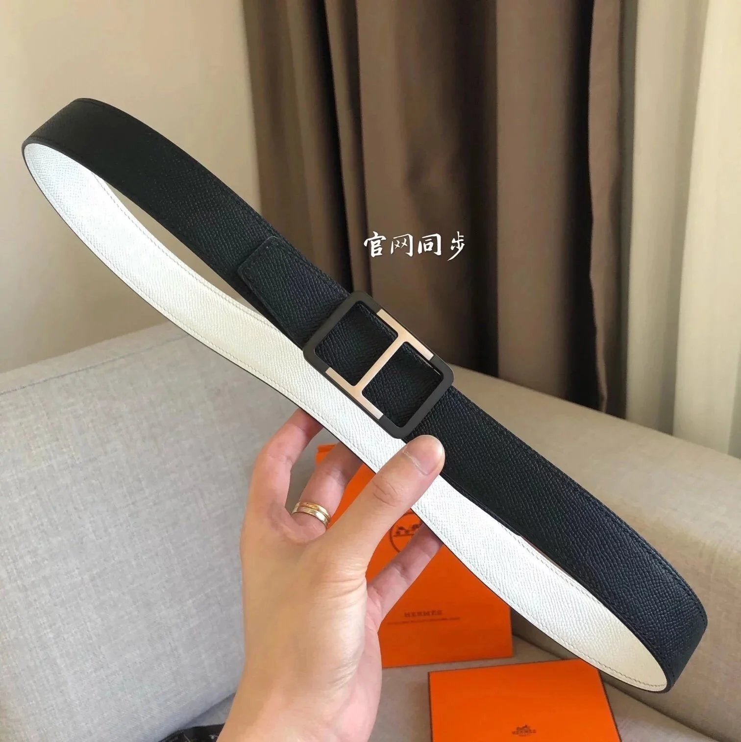 Hermes Belt Top version New High Quality Calfskin Business Men's Belt H Letter Buckle Casual Versatile Double-Sided Belt Belt Buckle Belt for Women3.2cm