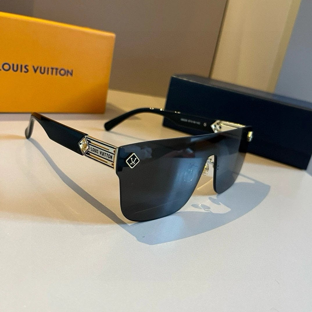 Louis Vuitton LV Sunglasses Metal Single Beam Aviator Sunglasses Slimming Non-Prescription Driving Beach Fishing Unisex Couple Style UV Protection25ss New Sports Casual Versatile
