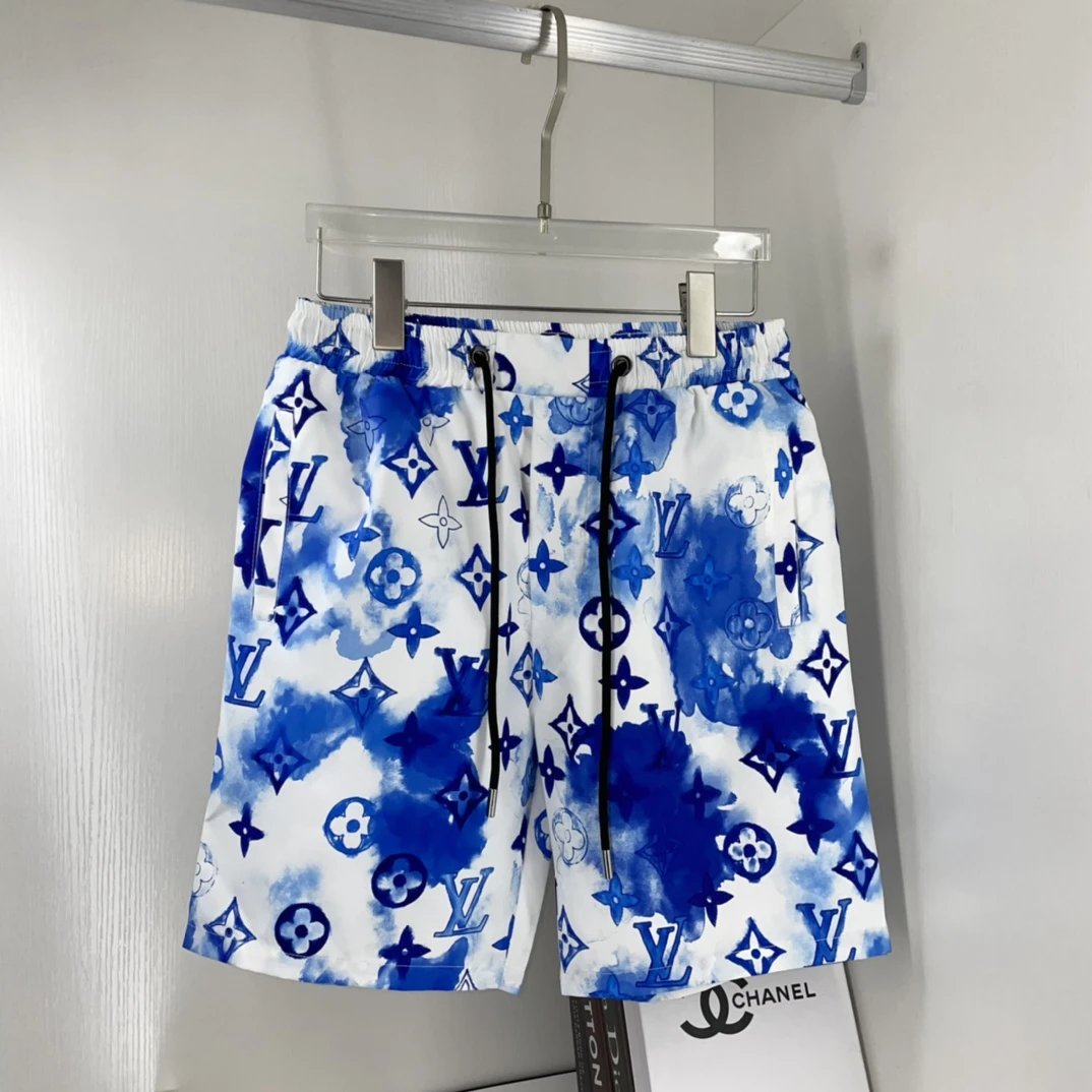 Louis Vuitton LV Shorts Full Print Rendering logo Beach Shorts25ss New Five-Point Pants os Loose Quick-Dry Unisex Casual Trendy Brand Big Shorts5Pants