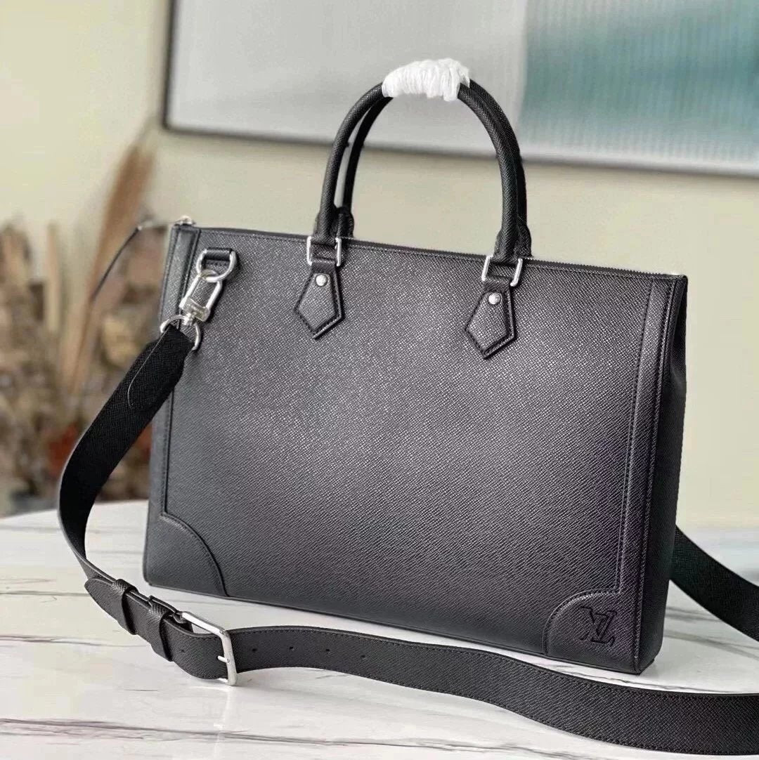 Louis Vuitton LV briefcase Top version M30810M308112021New Men's Black taiga Cowhide men's bag slim Briefcase Computer Bag Portable Shoulder Crossbody tote Tote Bag23New slimnv Briefcase M30978