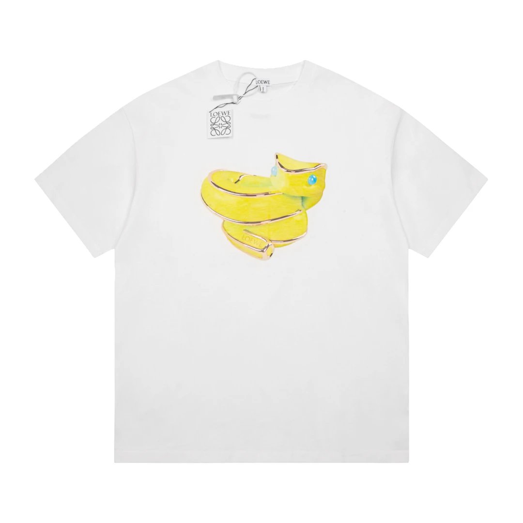 LOEWE T-shirt Year of the Snake Limited Edition Front Print logo round Neck Short Sleeve25ss New Pure Cotton Unisex Style T T-shirt OS Loose Fit Base Shirt Top Half Sleeve T-Shirt