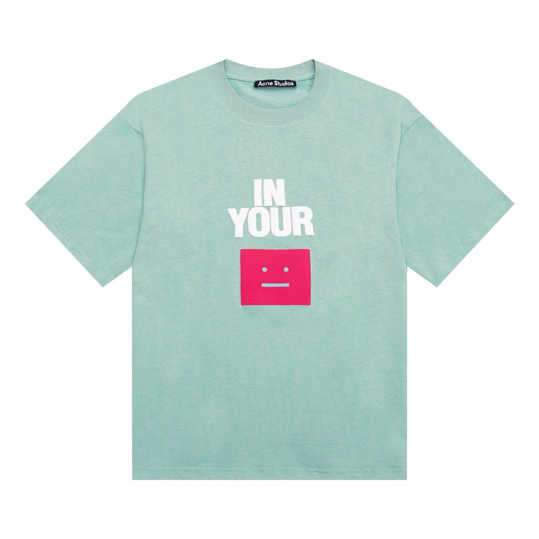 Acne Studios T-shirt Top Version Counter Same Style Cotton Short Sleeve T T-shirt Men's and Women's Loose Bottoming Shirt2024New Summer