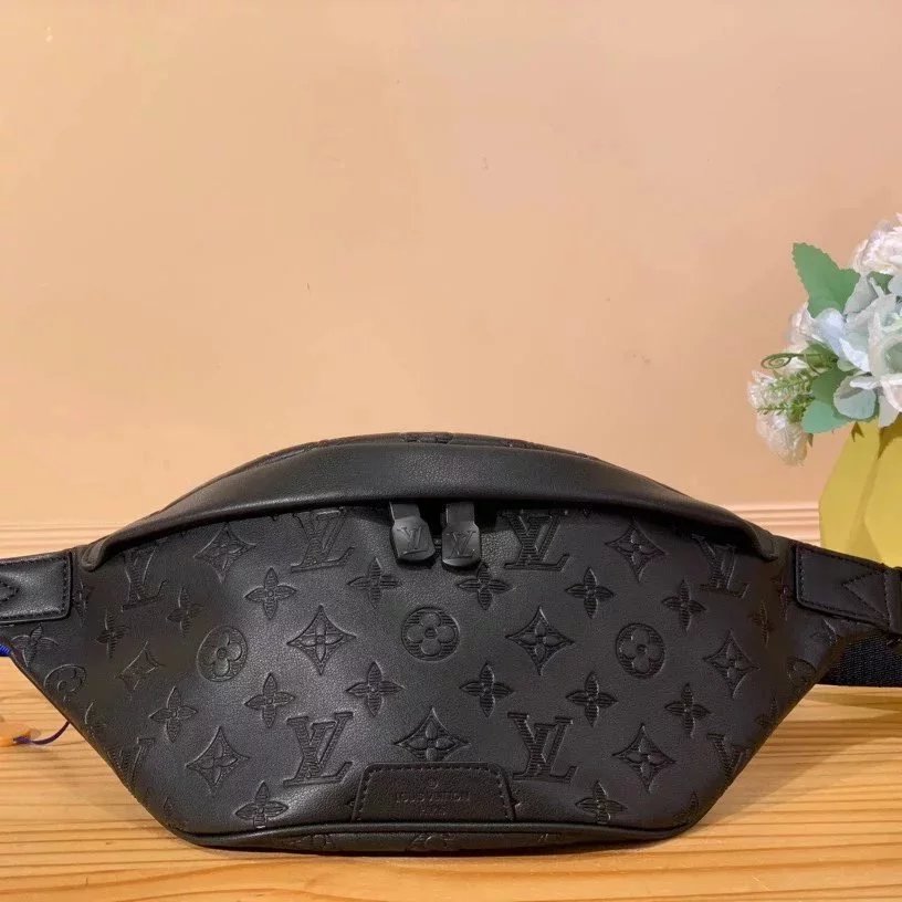 Louis Vuitton LV Men's Bag Top version Original Leather Classic BUMBAG Presbyopic Waist Bag Chest Bag Shoulder Crossbody Unisex Handbag M43644Presbyopic M46035Black Flower M46036Black Leather M46108Gray Leather