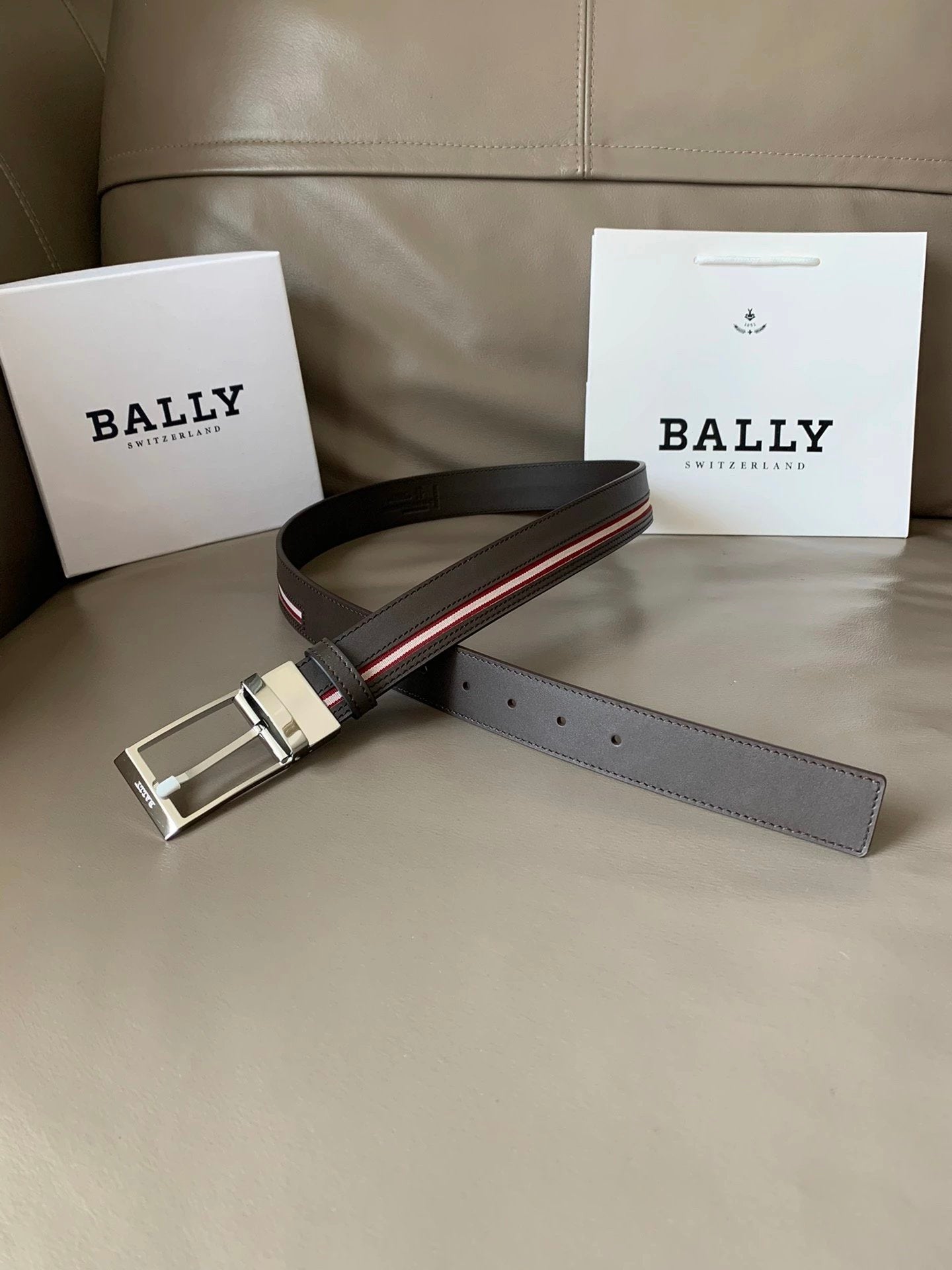 Bally Belt Top version Original Single Belt Counter New Men's Double-Sided Casual Business Belt Wide3.5cm Double-Sided Head Layer Cowhide Belt First Layer Cow Leather Belt Men and Women Business Casual Belt Belt Men's Leather Belt