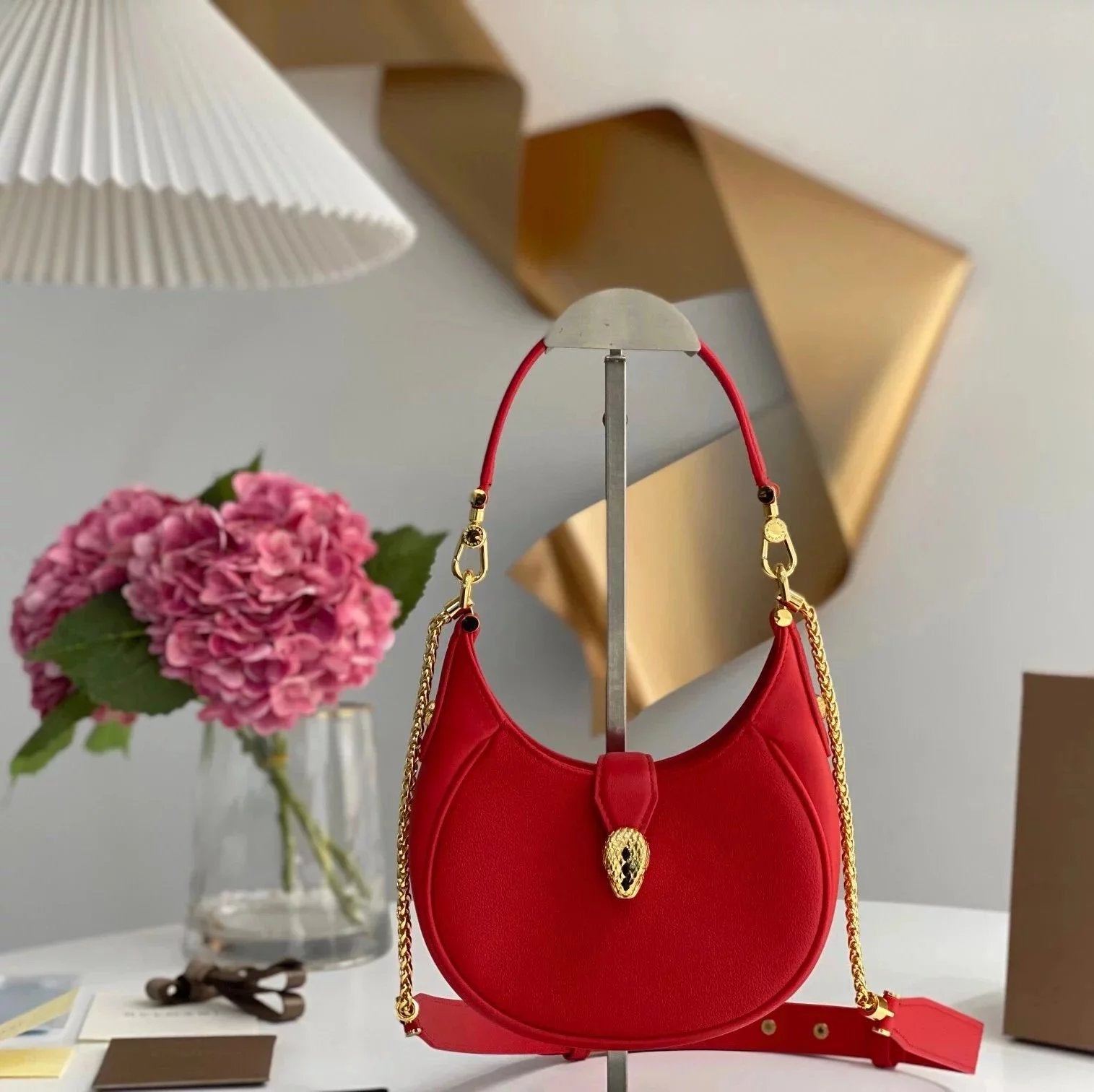 BVLGARI Bag Top version 【Original Leather】2022Spring and Summer New Women's Bag BVLGARI”Crossbody Bag Underarm Bag Blue Brand New SERPENTIELLIPSE Series hobo Bag Small Size Crossbody Bag Shoulder Bag Handbag Underarm Bag Cattle Leather Bag