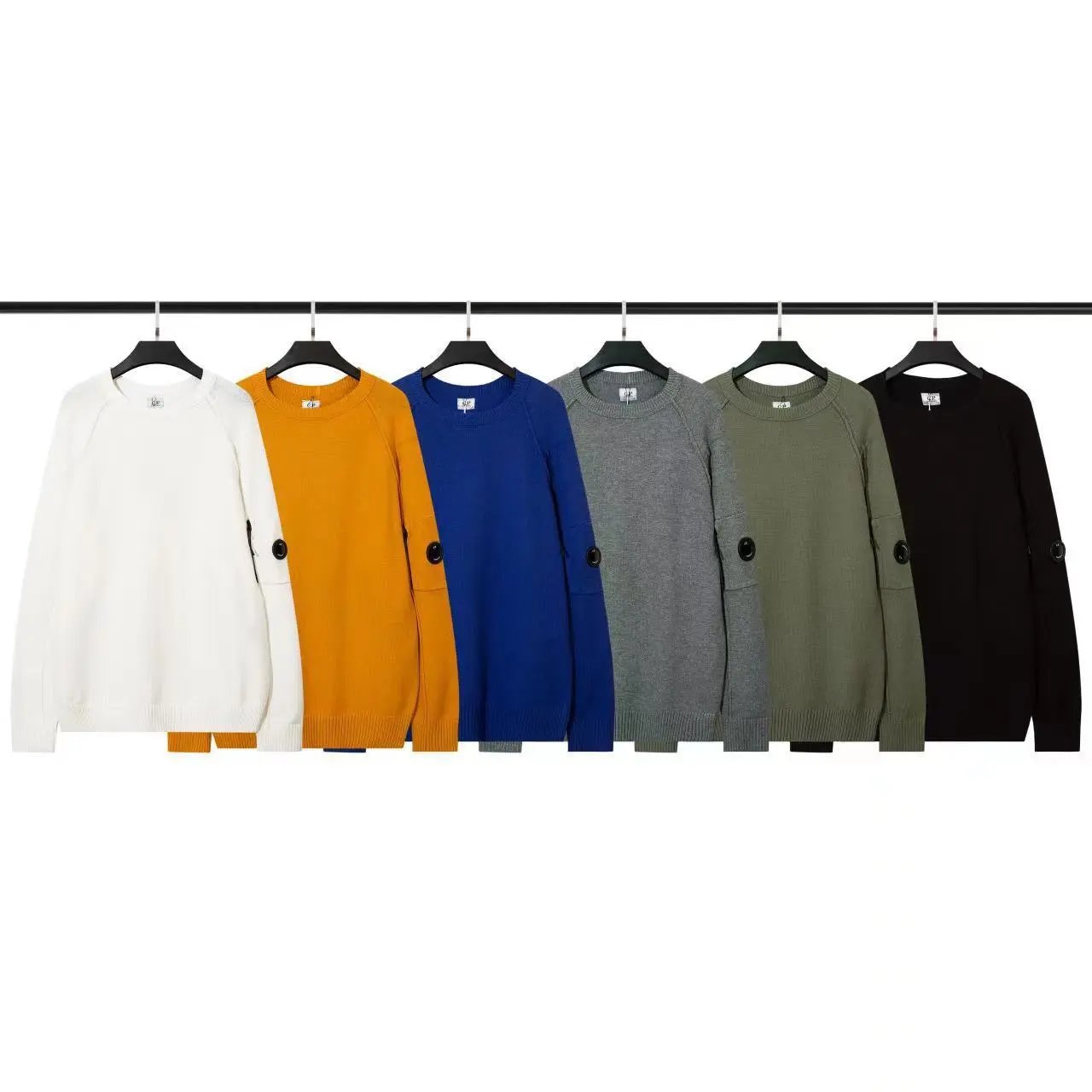 CP Company Sweater Autumn and Winter European and American New Micro Optical Lens Men's and Women's Same Leisure Pullover round Neck Knitted Sweater All-Matching