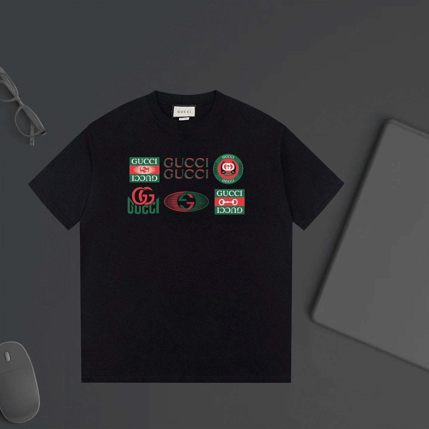 Gucci T-shirt Chest Letter Pattern Print logo round Neck Short Sleeve25ss New pure cotton T Unisex T-Shirt OS Loose Fit Base Shirt Top Half Sleeve T-Shirt
