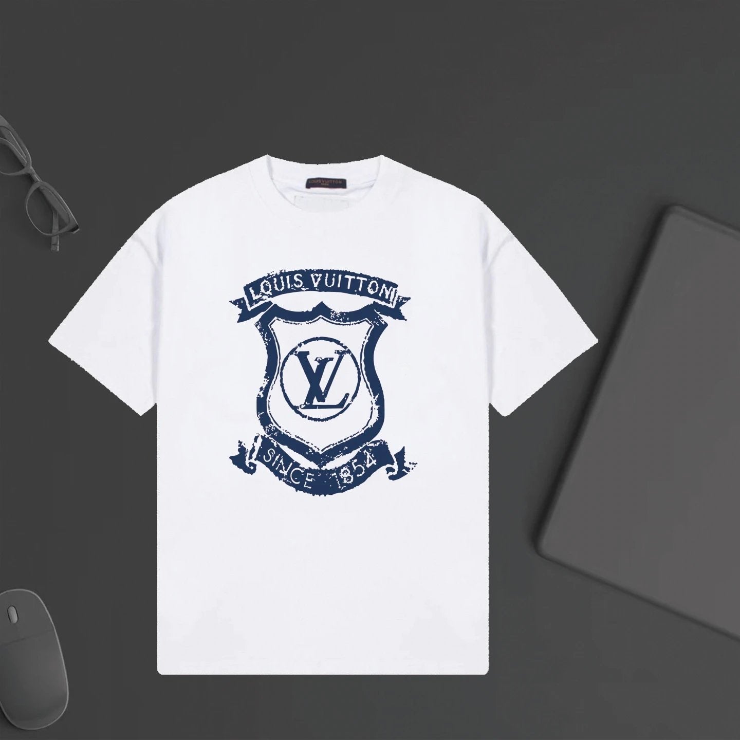 Louis Vuitton LV T-shirt Chest Letter Pattern Print logo round Neck Short Sleeve25ss New Pure Cotton Unisex Style T T-shirt OS Loose Fit Base Shirt Top Half Sleeve T-Shirt