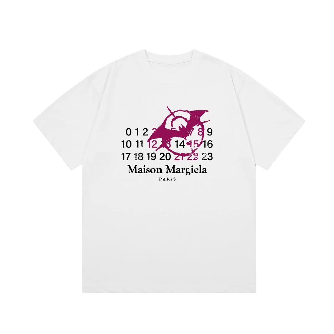 Maison Margiela T-shirt Chest Number Print logo round Neck Short Sleeve25ss New Pure Cotton Unisex Style T T-shirt OS Loose Fit Base Shirt Top Half Sleeve T-Shirt