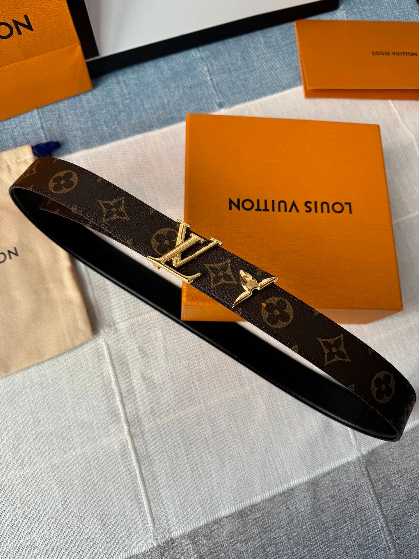 Louis Vuitton LV Belt Top version 【Counter Quality】Belt New Belt3.0cm Women's Belt Metal Buckle Women's Leather Belt with Classic Presbyopic Chessboard Grid Belt with Genuine Goods Packaging No Problem in and out of the Counter Versatile Casual Fashion Fo
