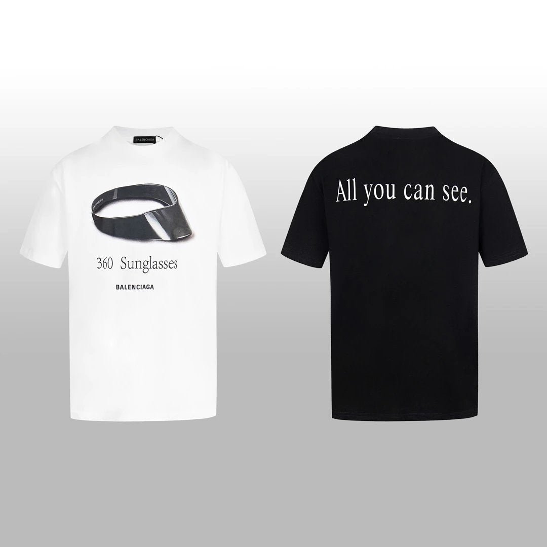 Balenciaga T-shirt Sun Hat with Chest Illustration Print logo round Neck Short Sleeve25ss New Pure Cotton Unisex Style T Casual T-Shirt Base Layer Shirt OS Loose Fit Half Sleeve Top Plus Size