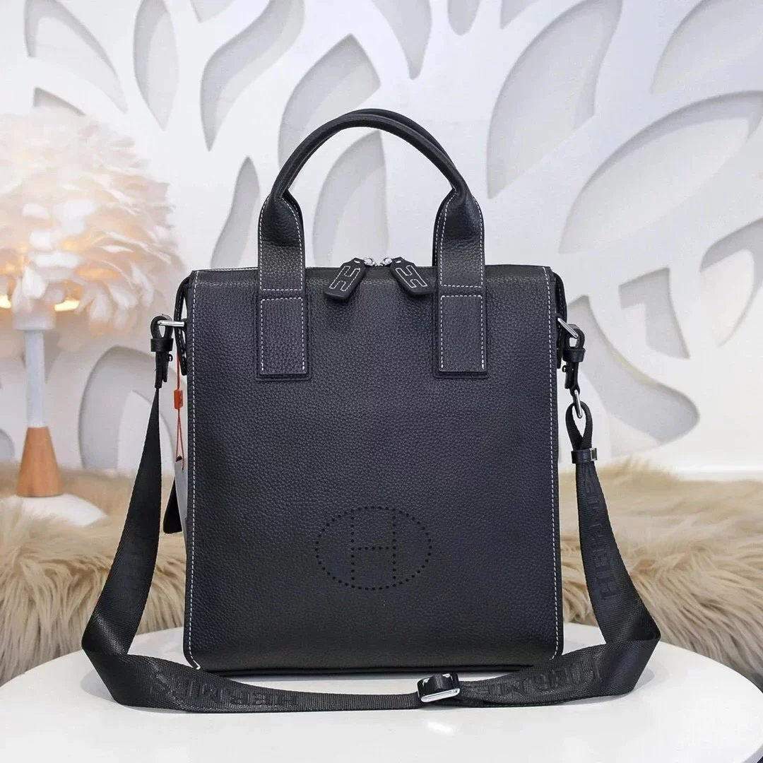 Hermes men's bag Top version Can Support Counter Comparison Genuine Goods Quality Men's Bag Business Briefcase Computer Bag Messenger Bag Shoulder Bag Handbag Handbag