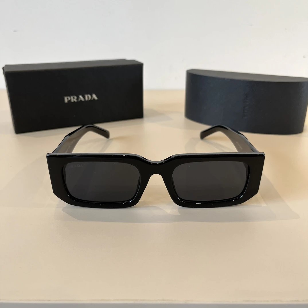 PRADA Sunglasses Letter Print Temple Sunglasses Slimming Non-Prescription Driving Beach Fishing Unisex Couple Style UV Protection25ss New Sports Casual Versatile