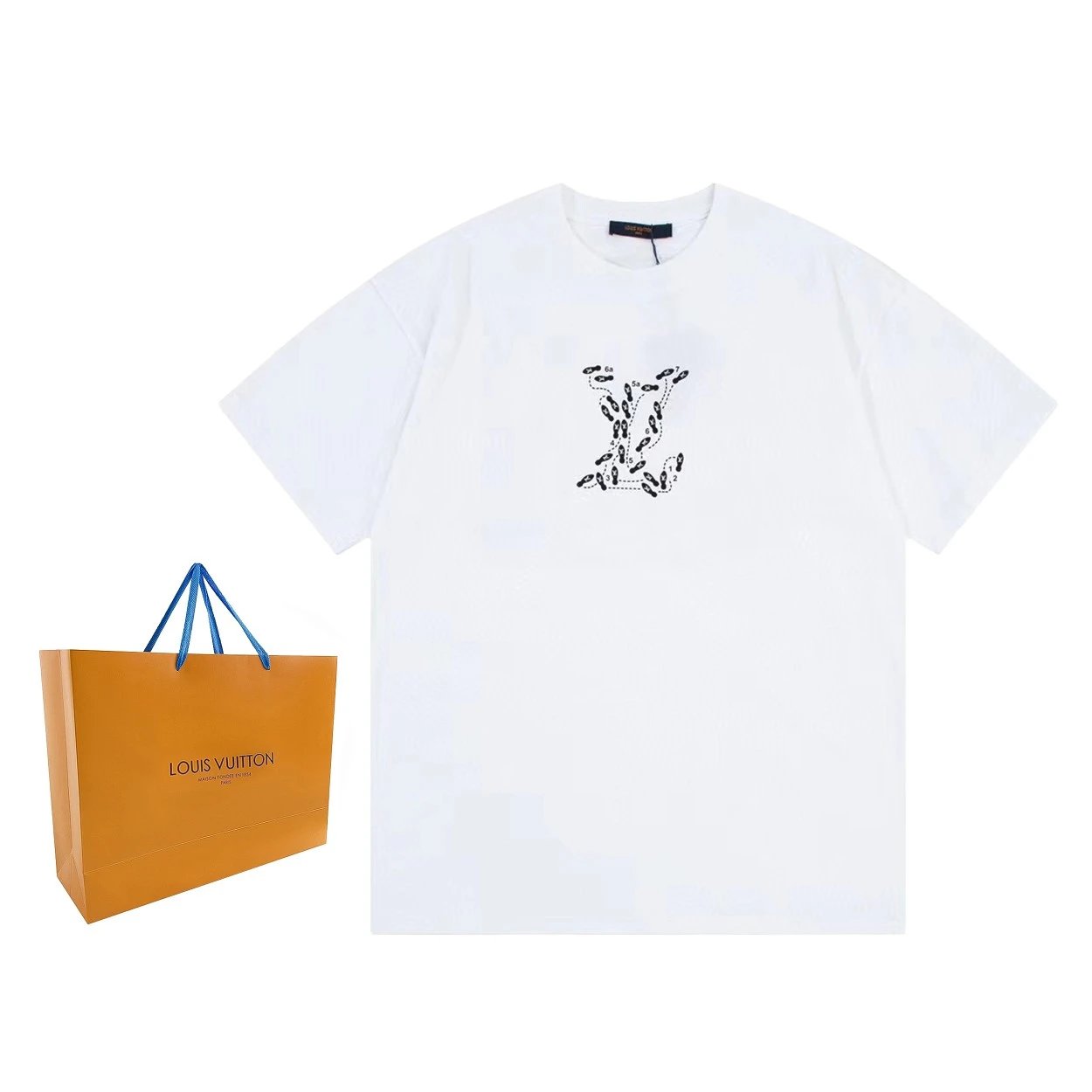 Louis Vuitton LV T-shirt Chest Print logo round Neck Short Sleeve25ss New Pure Cotton Unisex Style T T-shirt OS Loose Fit Base Shirt Short Sleeve T-Shirt Top