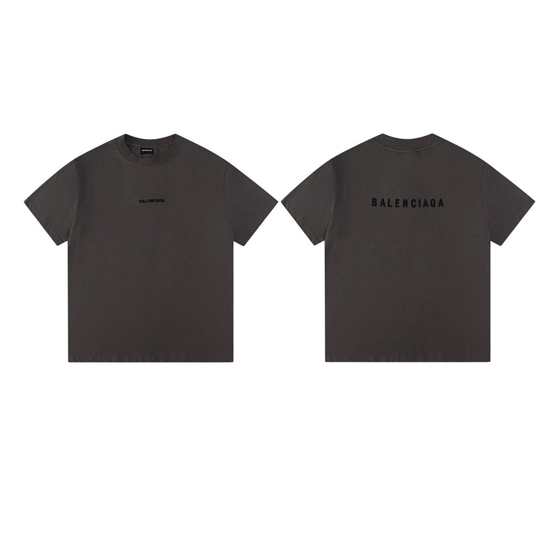 Balenciaga T-shirt Front and Back Letters logo round Neck Short Sleeve25ss New Pure Cotton Unisex Style T T-shirt OS Loose Fit Base Shirt Half Sleeve T-Shirt Top Half Sleeve