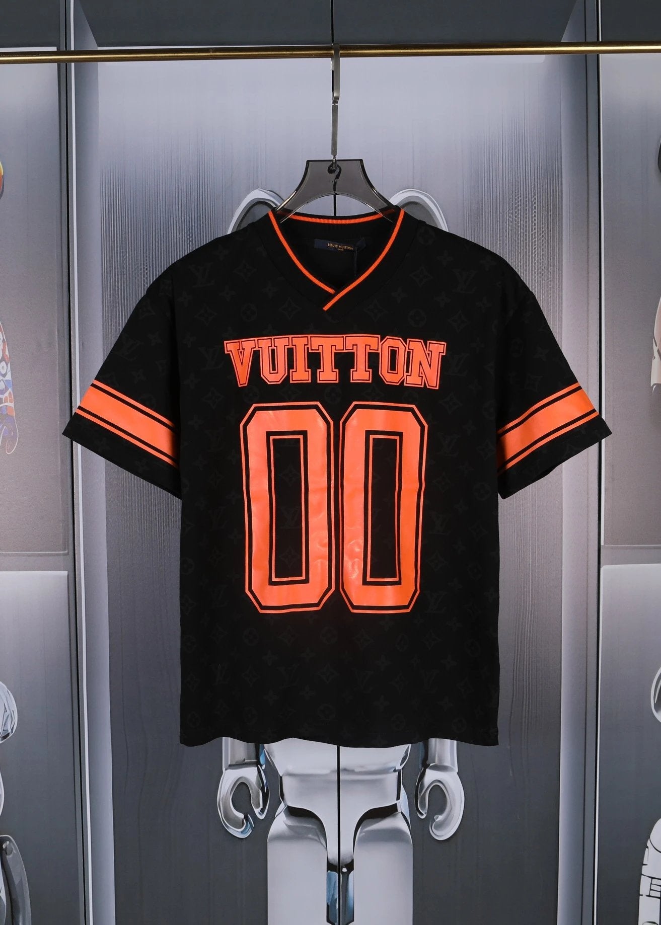 Louis Vuitton LV T-shirt Color-Block Old Flower Large Number Print logo round Neck Short Sleeve25ss New Pure Cotton Unisex Style T T-shirt OS Loose Fit Base Shirt Short Sleeve T-Shirt Top
